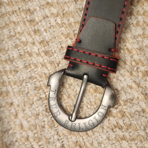 Mens True Religion Black & Red Belt - Picture 5 of 5